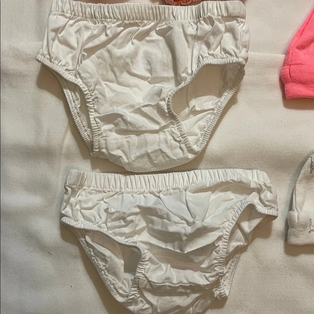 Pink and White Kids Hats and Underwear/panties